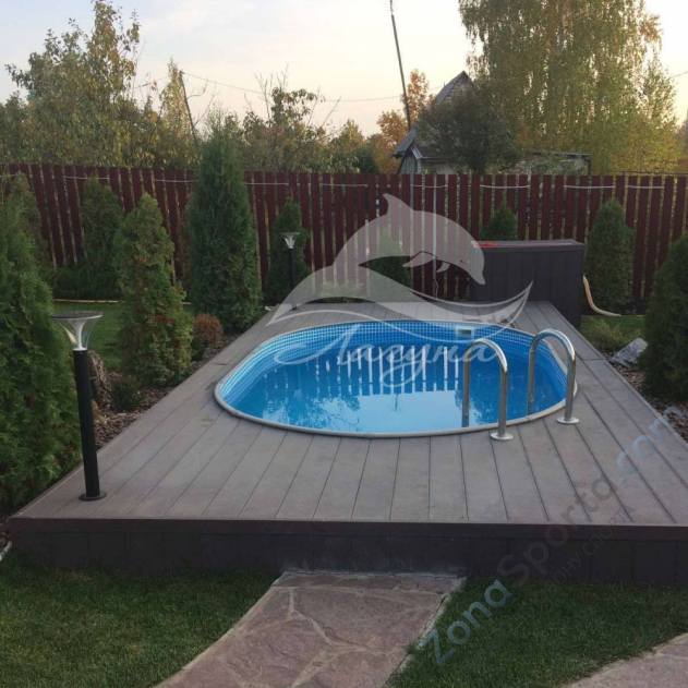 Бассейн Лагуна ТМ244 овальный вкапываемый 4 х 2 х 1,25 м