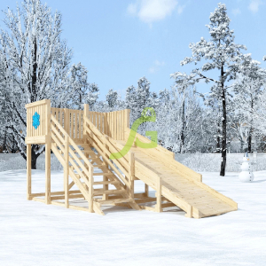 Деревянная зимняя горка IgraGrad Snow Fox скат 4 м без окраски
