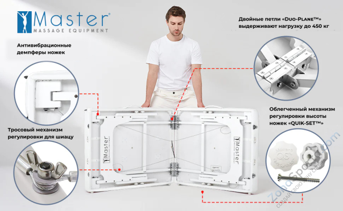 Массажный стол складной Master Montclair (79 см)широкий