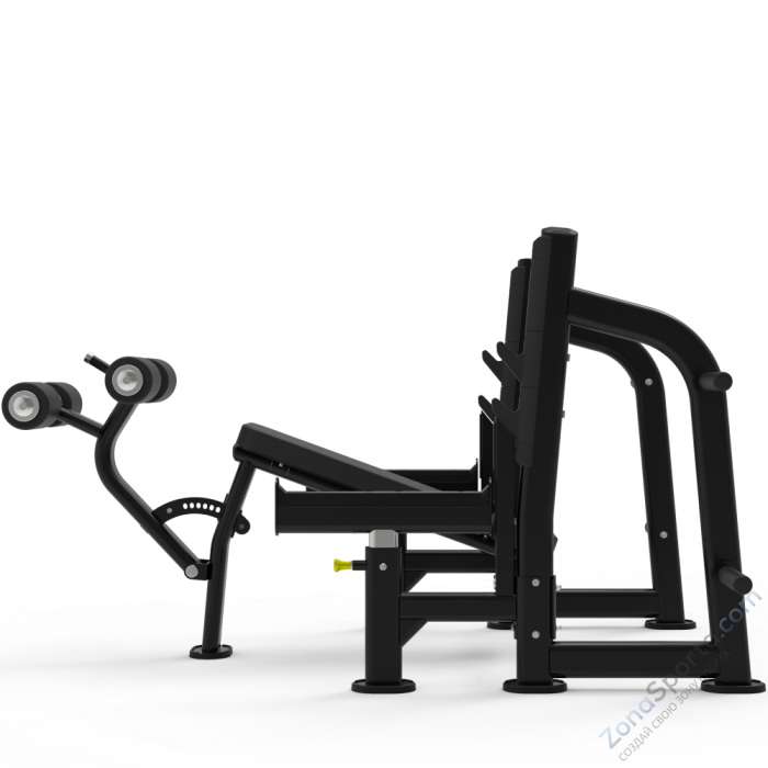 Олимпийская скамья с отрицательным наклоном для жима со страховочными упорами Impulse ITF8204+ITF8202OPT