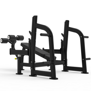 Олимпийская скамья с отрицательным наклоном для жима со страховочными упорами Impulse ITF8204+ITF8202OPT