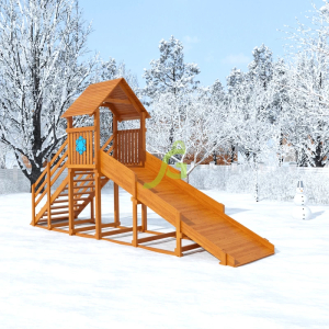 Заливная горка IgraGrad Snow Fox Start с крышей скат 4 м